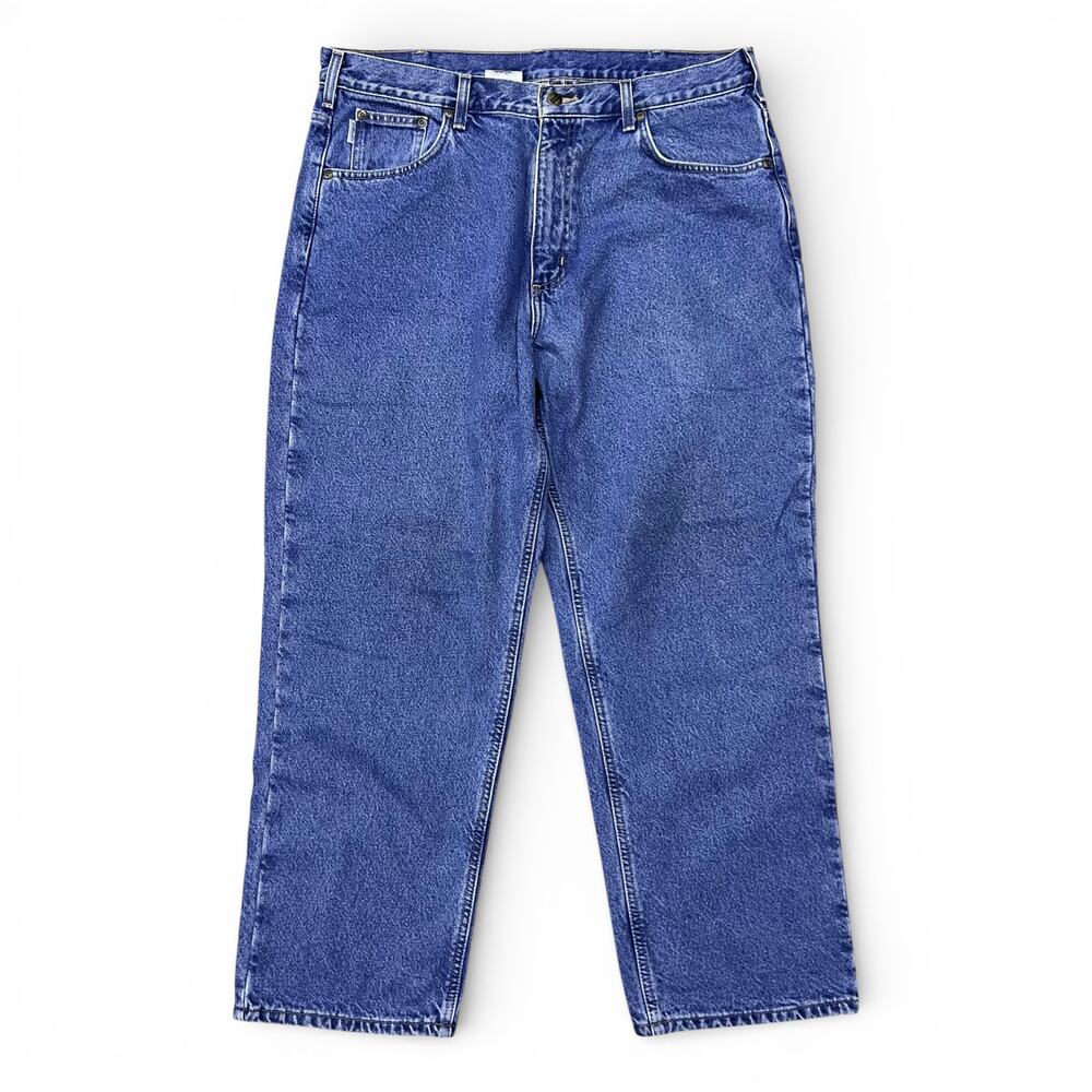 Carhartt B172 DST Flannel Lined Denim Jeans Carpenter Pants Workwear 38 x 30 - Picture 3 of 7